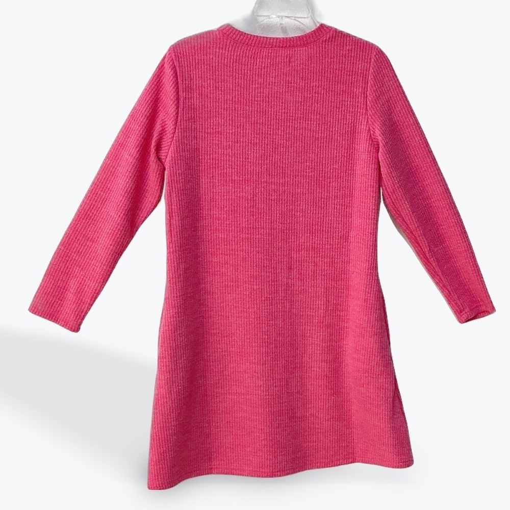 Simply Southern Pink Ribbed Knit Tunic Dress Side Button Small PINK-S - Picture 3 of 11